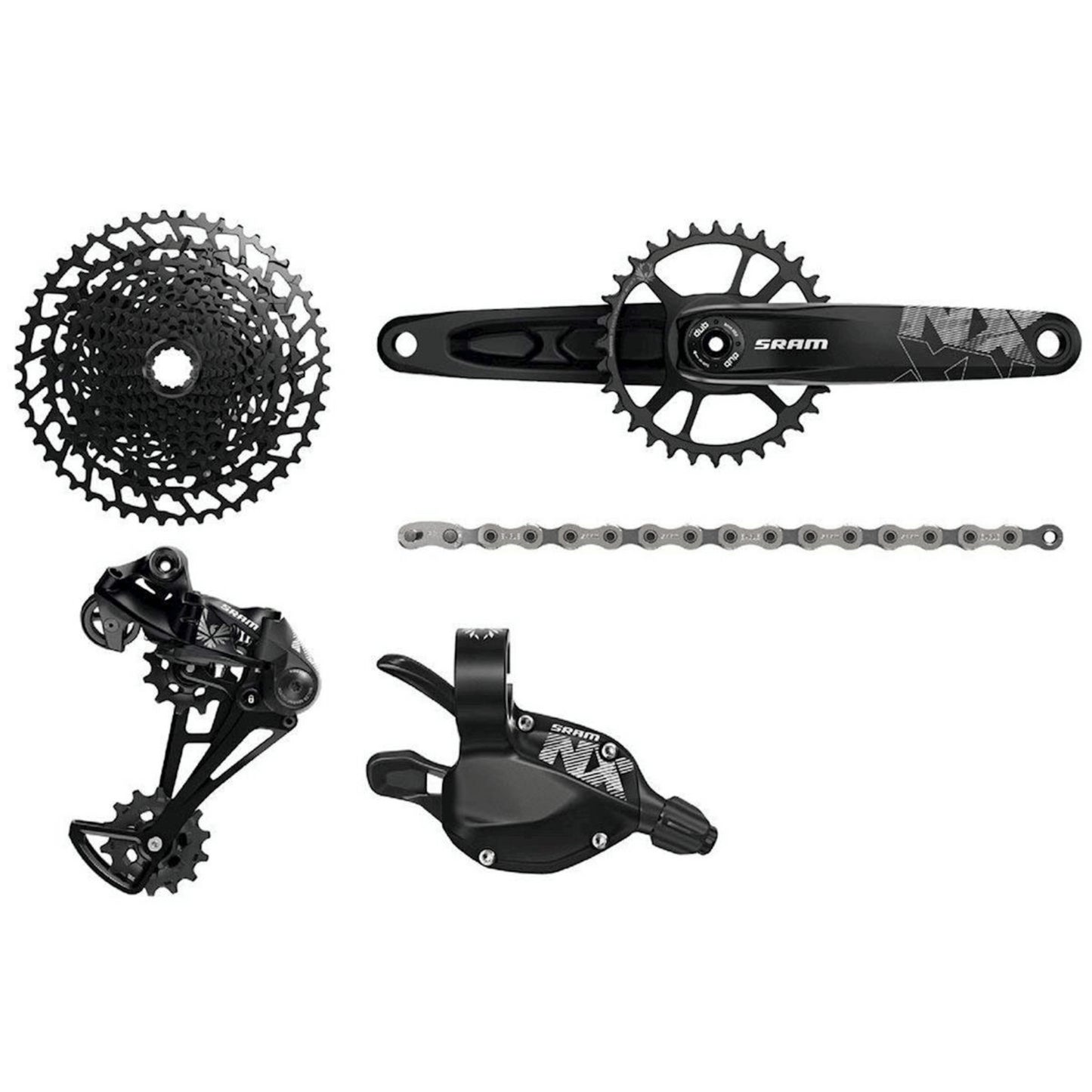GRUPPO COMPLETO SRAM NX EAGLE PEDIVELLA 175MM CORONA 32 12 VELOCITÀ DUB NERO