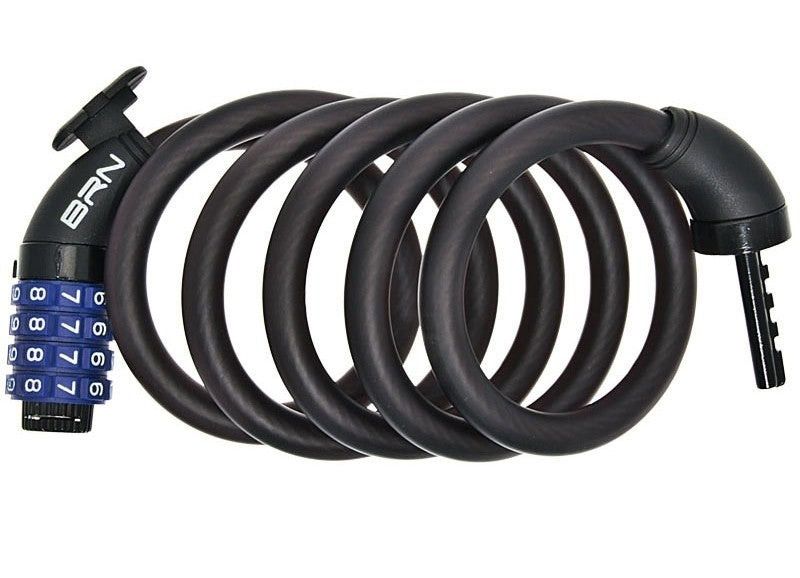 Lucchetto BRN a spirale con combinazione 12x1500mm nero