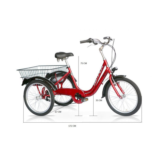 Speed Cross 3-Wheel 20" Pedal-Assisted Tricycle