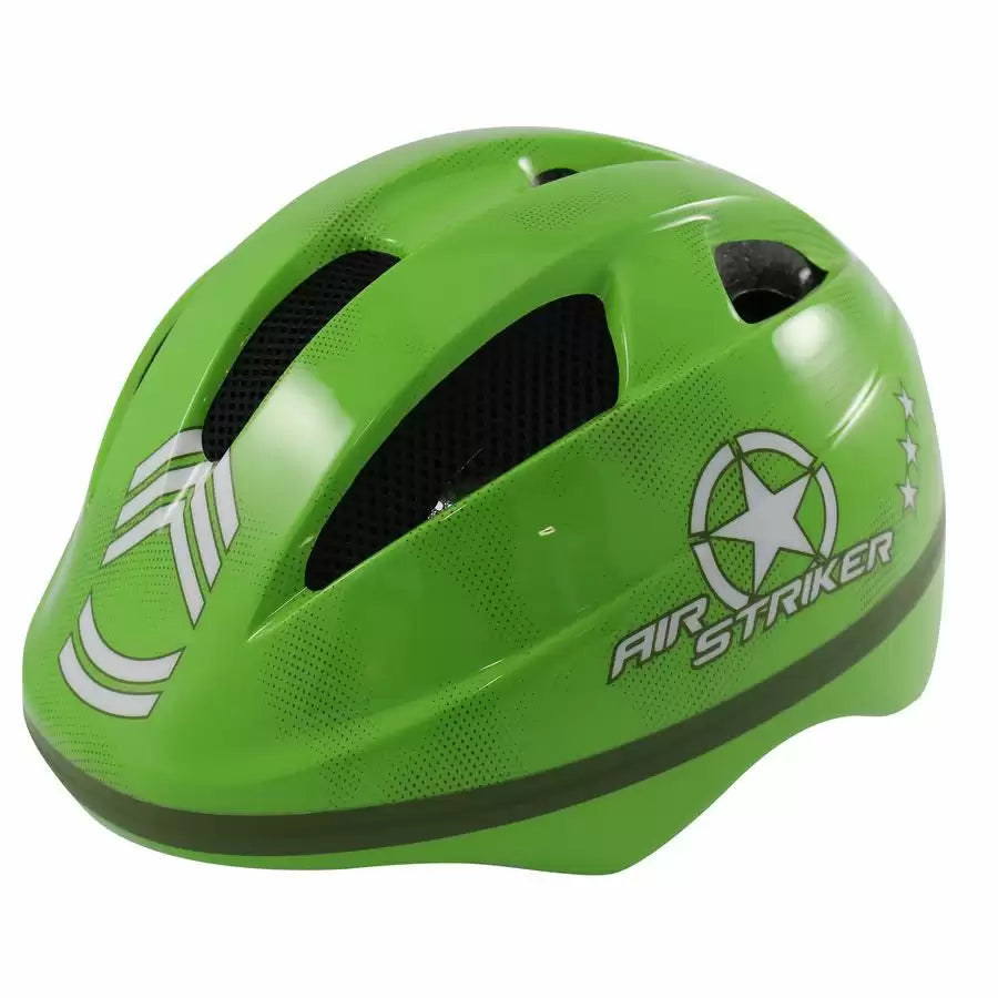 Casco da bambino taglia S 52-56 cm, design Air Striker, verde