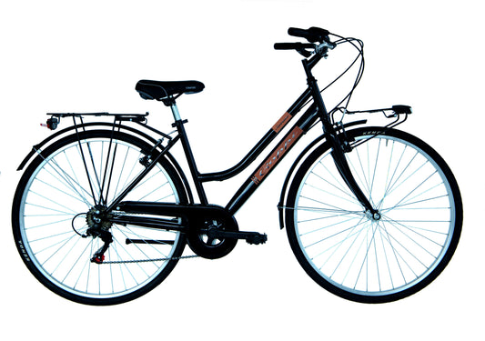Bici donna trekking Coppi Sorrento 28" 6v nera
