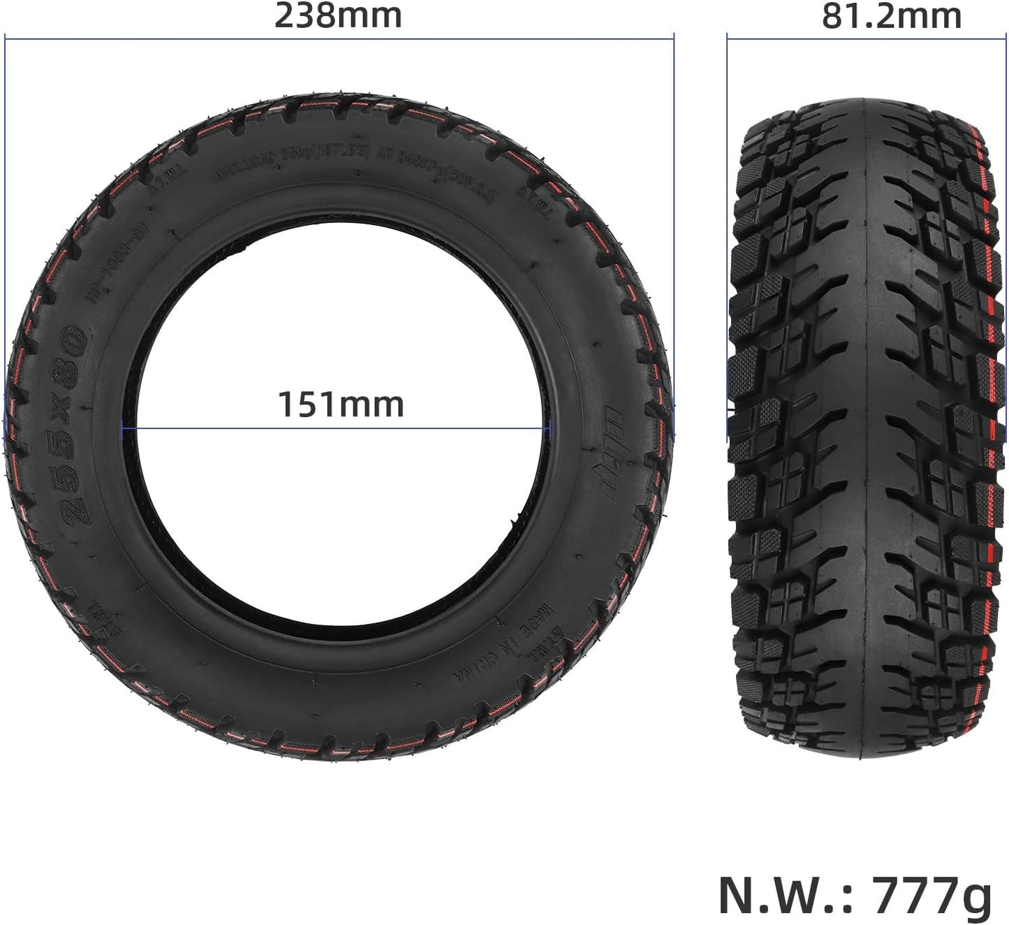 Copertone tubeless 10x2.0-6.1 Semi off road nero