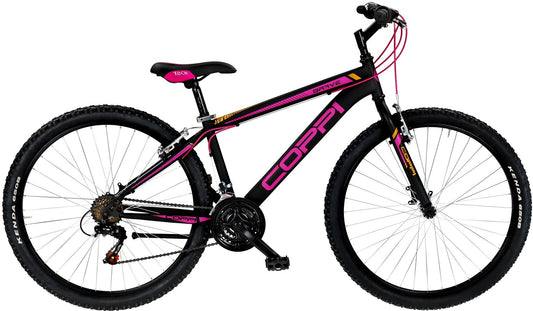 Mountain Bike Donna Coppi Brave 27.5" 21v acciaio nero/fucsia