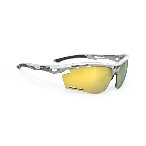 Occhiali Rudy Project Propulse light grey - lenti MLS yellow