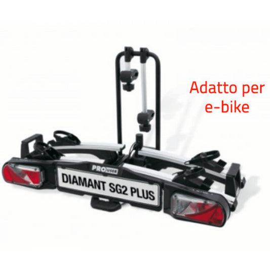 PORTABICI PIEGHEVOLE ProUser Diamant SG2 Plus PER 2 BICICLETTE ADATTO PER MONOVOLUMI E FURGONI